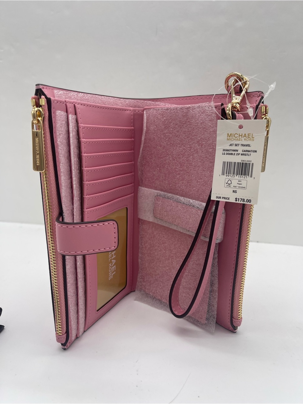 MICHAEL KORS Jet Set Travel Lg Double Zip Printed Signature Logo Wristlet Wallet - Picture 13 of 16